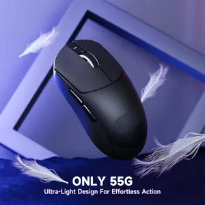Attack Shark X8 PRO Wireless Gaming Mouse, 55g Ultra-Lightweight Wired/BT/2.4GHz Wireless Programmable Mouse, 8K Polling Rate, PixArt PAW3395PRO Sensor, 40000 DPI, Gamer Mice for Big Hand/PC/Win/Mac (Black)