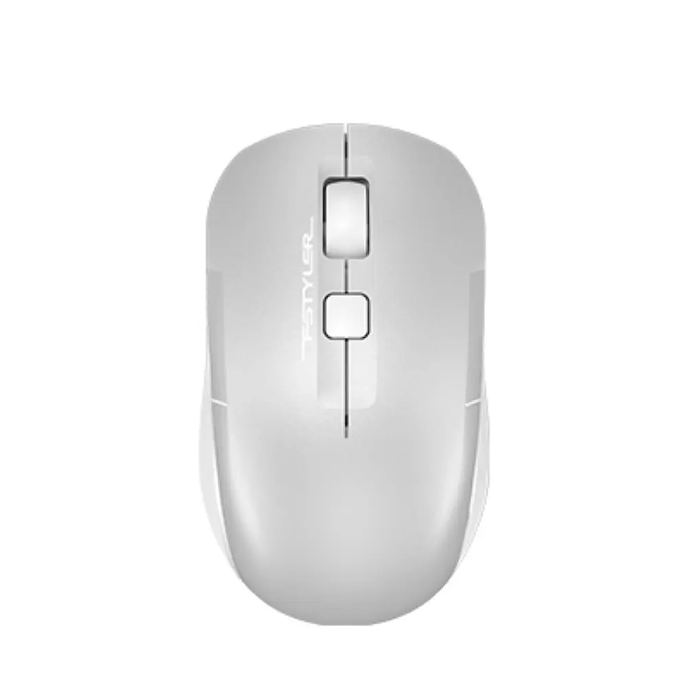 A4Tech Fstyler FB26CS Air2 Dual-Mode Bluetooth & 2.4GHz Wireless Rechargeable Silent Click Mouse - Icy White