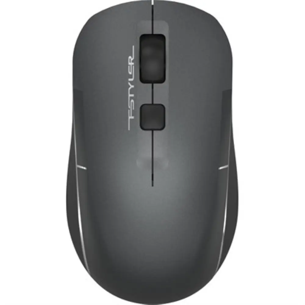 A4Tech Fstyler FB26CS Air2 Dual-Mode Bluetooth & 2.4GHz Wireless Rechargeable Silent Click Mouse - Smoky Grey