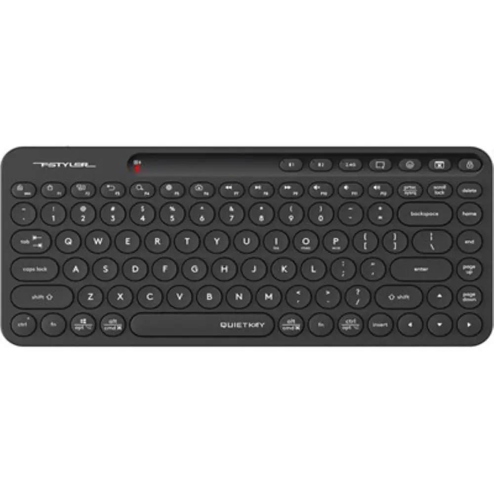 A4Tech Fstyler FBK36C AS Bluetooth & 2.4G Wireless Rechargeable Compact Keyboard - Black, US Layout