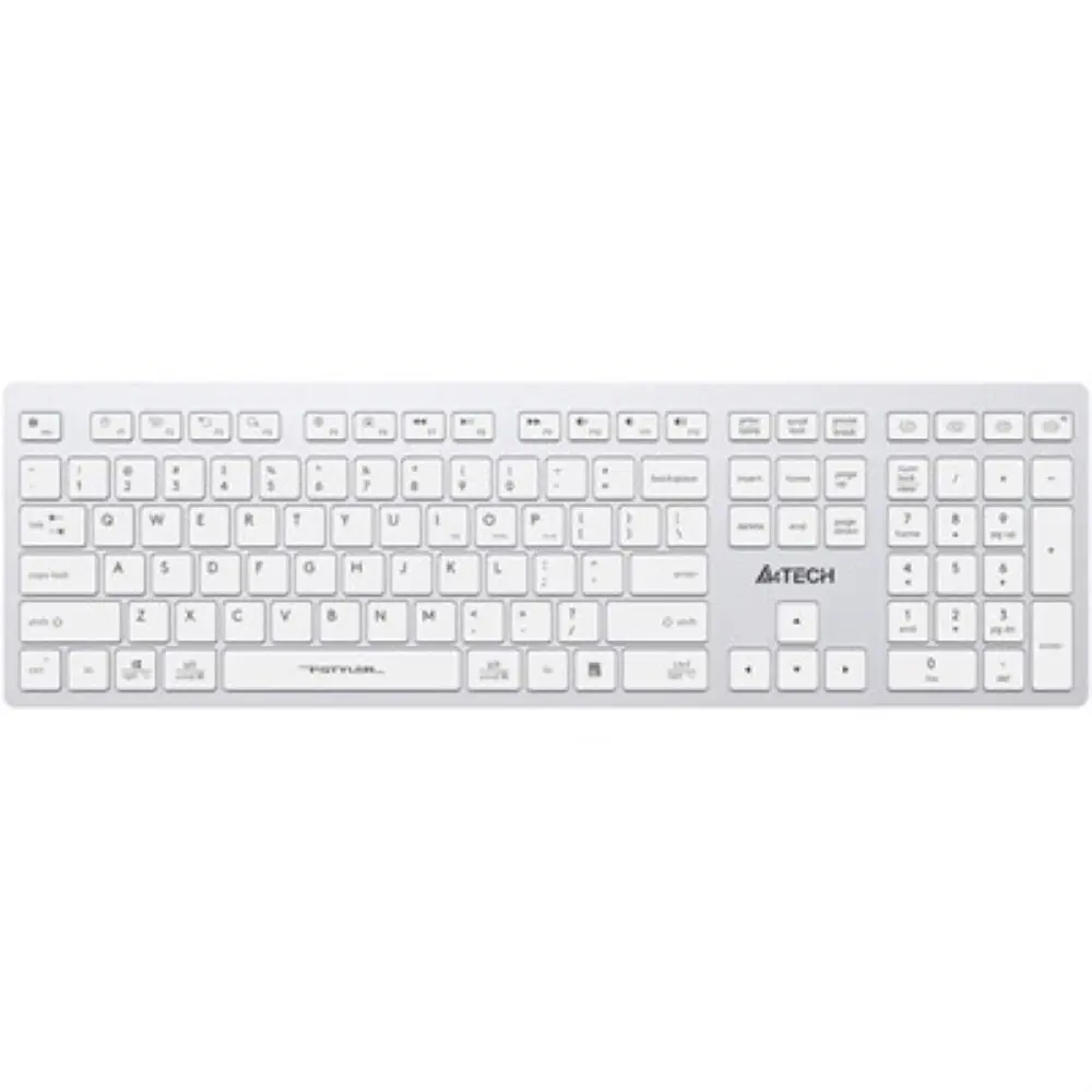A4Tech Fstyler FBX50C Bluetooth & 2.4G Wireless Full-Size Scissor Switch Keyboard - White, US Layout