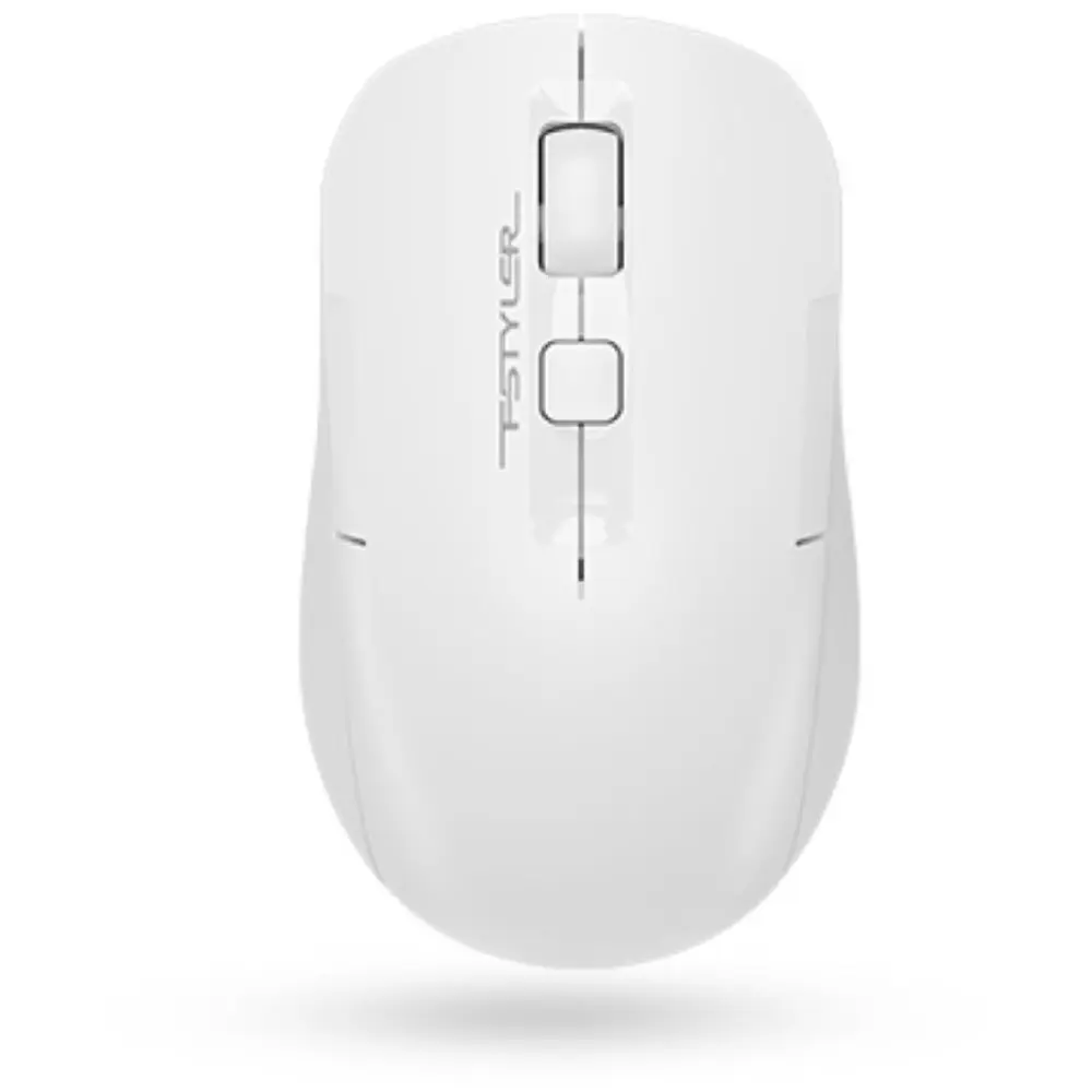 A4Tech Fstyler FG16CS Air2 2.4GHz Wireless Rechargeable Silent Click Mouse with USB + Type-C Adapter - White