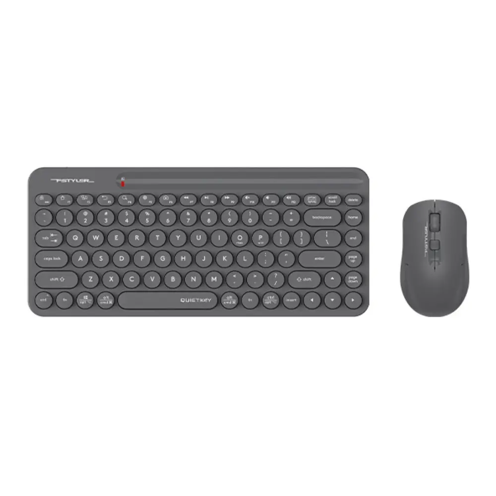 A4Tech Fstyler FG3200 Air2 2.4G Wireless QuietKey Compact Keyboard & Mouse Combo - Grey, US Layout