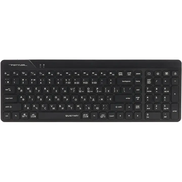 A4Tech Fstyler FBK23 AS Bluetooth & 2.4GHz Dual-Mode Wireless Keyboard - Black, US Layout
