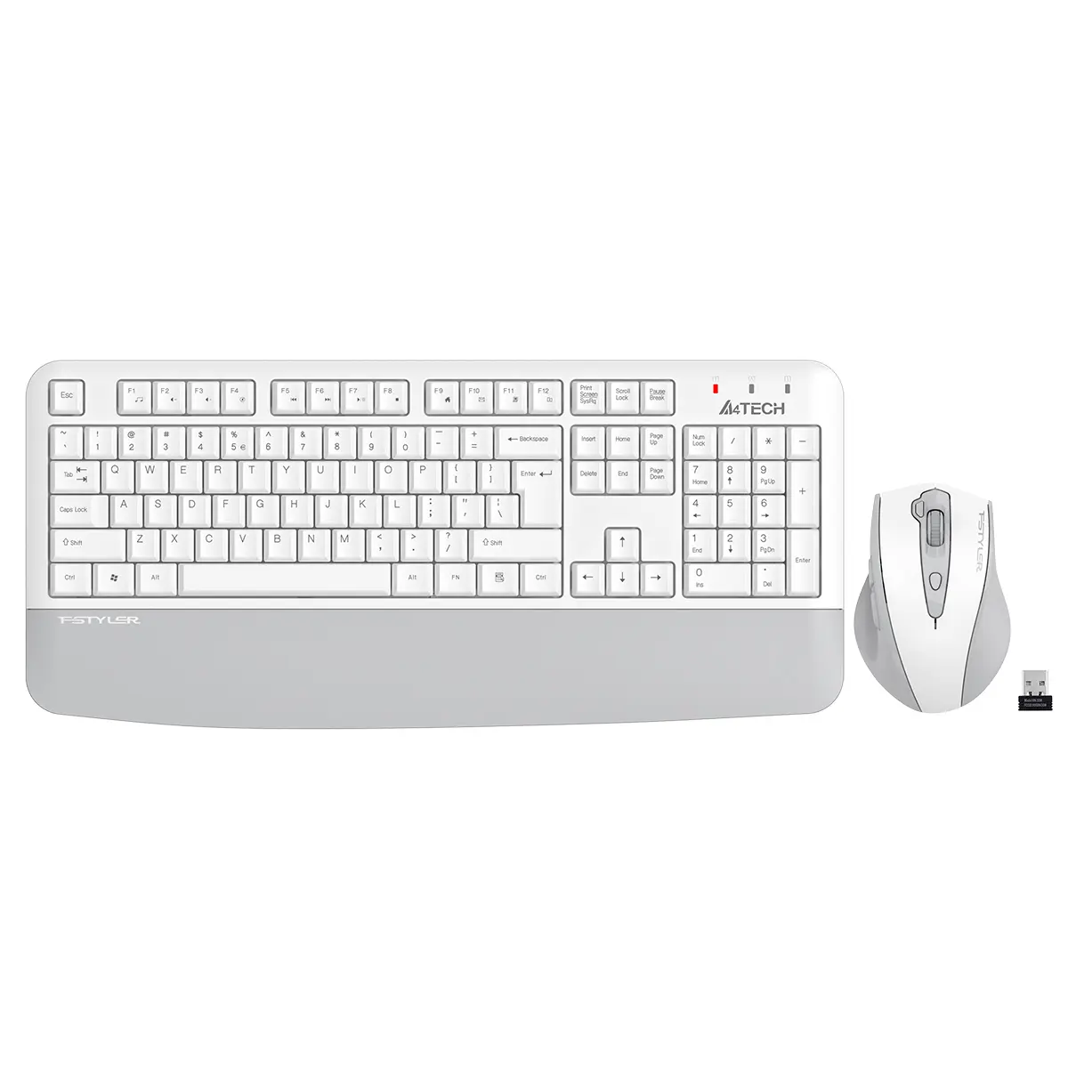 A4Tech Fstyler FG2500S Plus 2.4G Multimedia Wireless Keyboard Mouse Combo Set (FGK20+FG55S Plus Silent Click) - White
