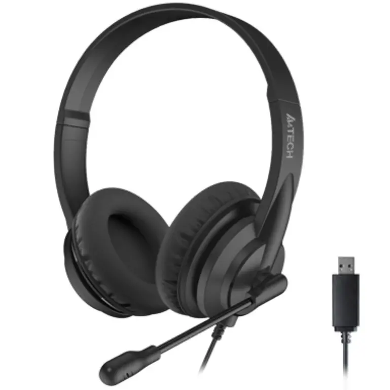 A4Tech HU-10 Wired USB Stereo Headset - Black