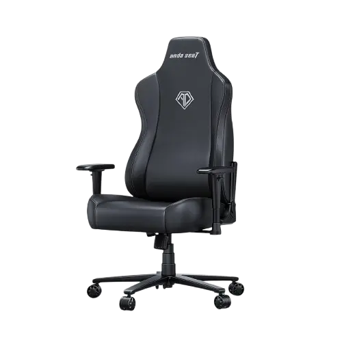 AndaSeat Novis Ultra XL Series Best Budget Ergonomic Gaming Chair, Head & Lumbar Pillow, Premium PVC Leather, Elegant Black