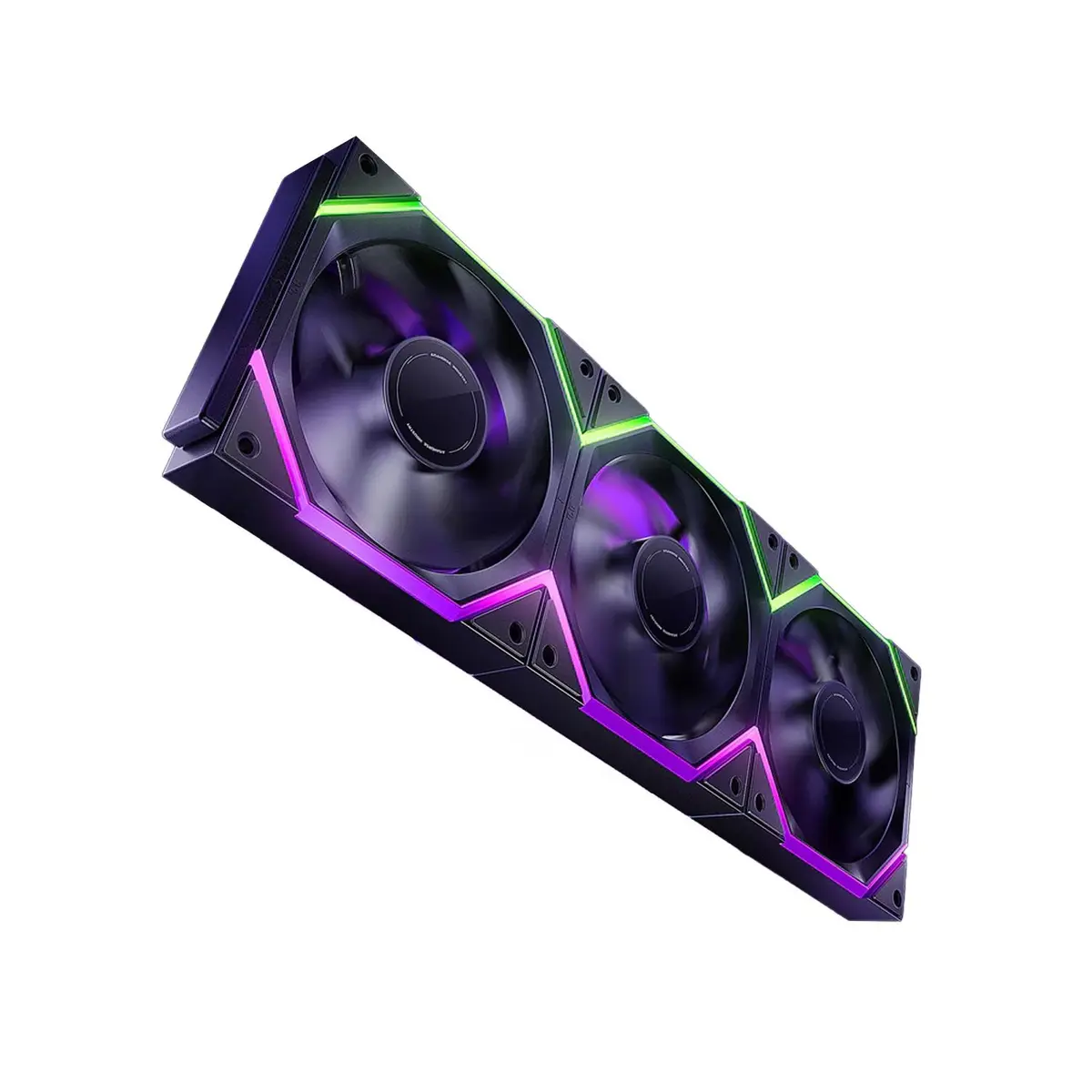 AsiaHorse Nyota Pro 120mm PC Fans ARGB PWM, Modular Daisy-Chain Design, Dual-Zone Asynchronous Lighting, 18 Addressable LEDs, 2000RPM High Airflow 61.5CFM, Low Noise 29dB, for PC Case & Liquid Cooler (3-Pack Reverse Blade, Black)