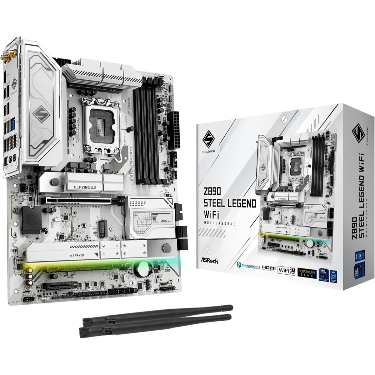 ASRock Z890 Steel Legend WiFi 7 ATX Intel Core Ultra LGA1851RL-ILM Motherboard DDR5 M.2 PCle 5.0 ARGB SATA3 6.0 Gb/s Thunderbolt