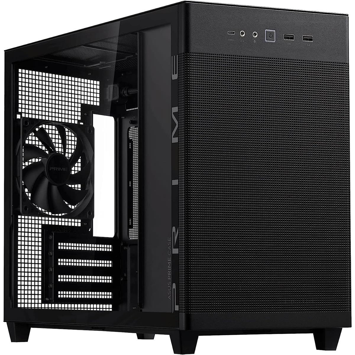 Asus Prime AP201 Tempered Glass 33-liter microATX Case - Black