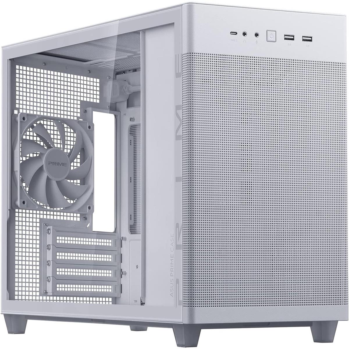 Asus Prime AP201 Tempered Glass 33-liter microATX Case - White