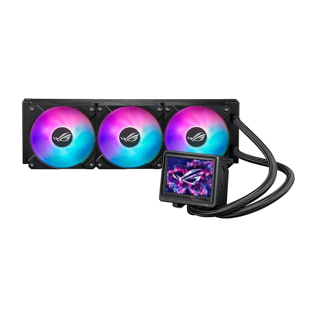 Asus Rog Ryujin III 360 ARGB Extreme All-in-One AIO CPU Liquid Cooler, AMD Ryzen 9000 & Intel Core Ultra Ready, Asetek Gen8 V2 Pump; High Airflow & Static Pressure Magnetic Fans
