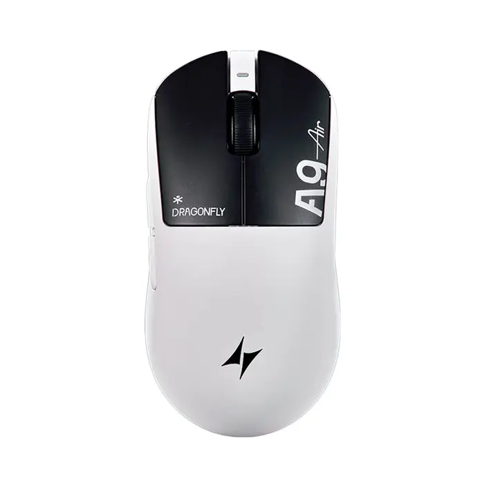 ATK Dragonfly A9 Air+ Wireless Gaming Mouse, PAW3955 Master Sensor, DPI up to 50,000, 47g Lightweight, 8K Polling, 300 Hr Battery Life, All-New Nano Coating, Dual-Mode 2.4G/Wired - Shadow White