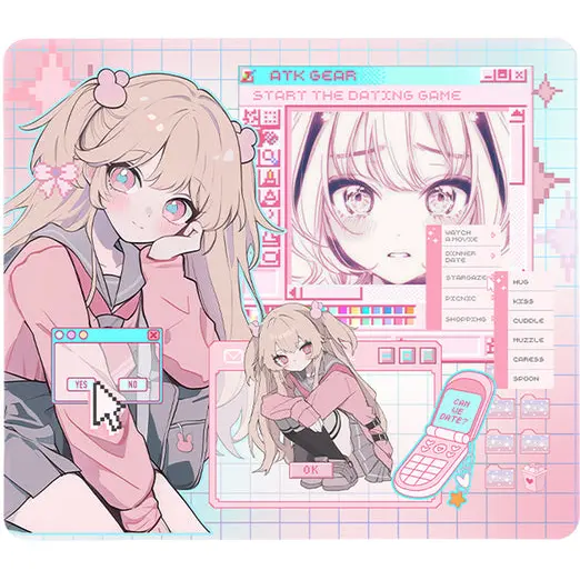ATK Anime Soft Gaming Mouse Pad 490 x 420mm - Non-Slip PU Base, High-Density Woven Fiber Surface, Ultra-Narrow Recessed Stitched Edges, Balanced Speed and Control (Nana)
