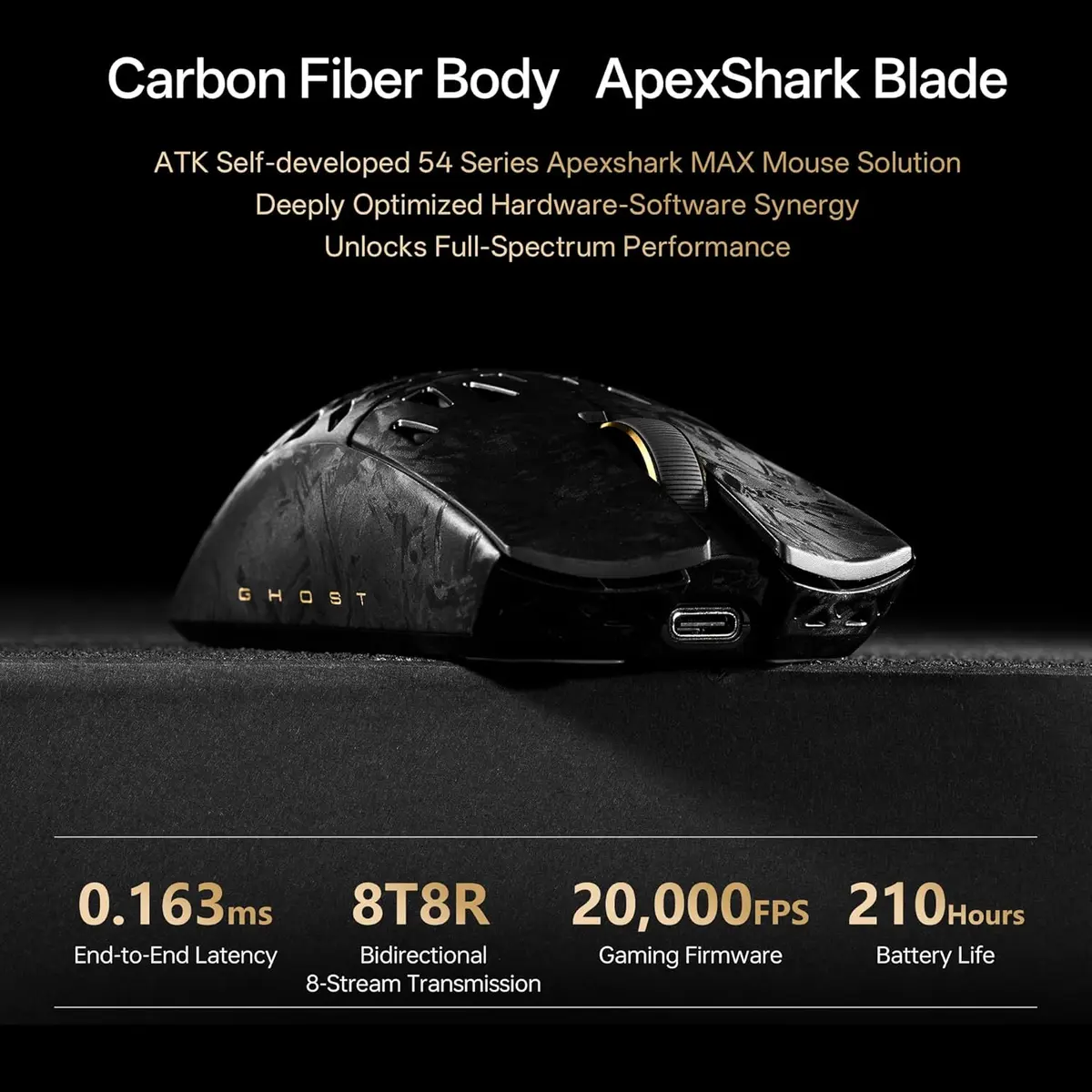 ATK Blazing Sky Ghost Extreme (Black) Wireless Gaming Mouse