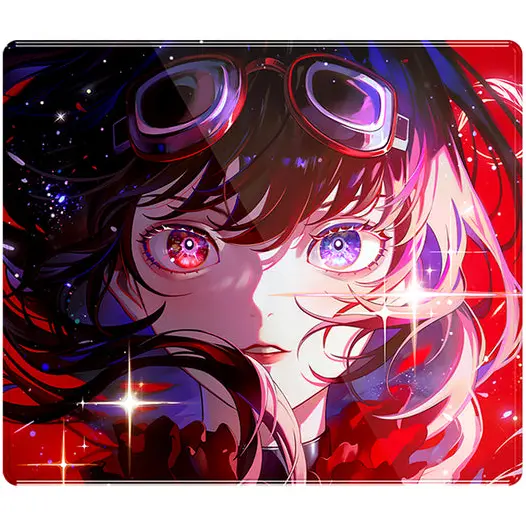 ATK Crimson Limited Edition Glass Gaming Mouse Pad 490 x 420mm - Non-Slip Honeycomb PU Base, Micro-Etched Tempered Glass Surface, Smooth Chamfered Edges, Precise Tracking and Stable Control