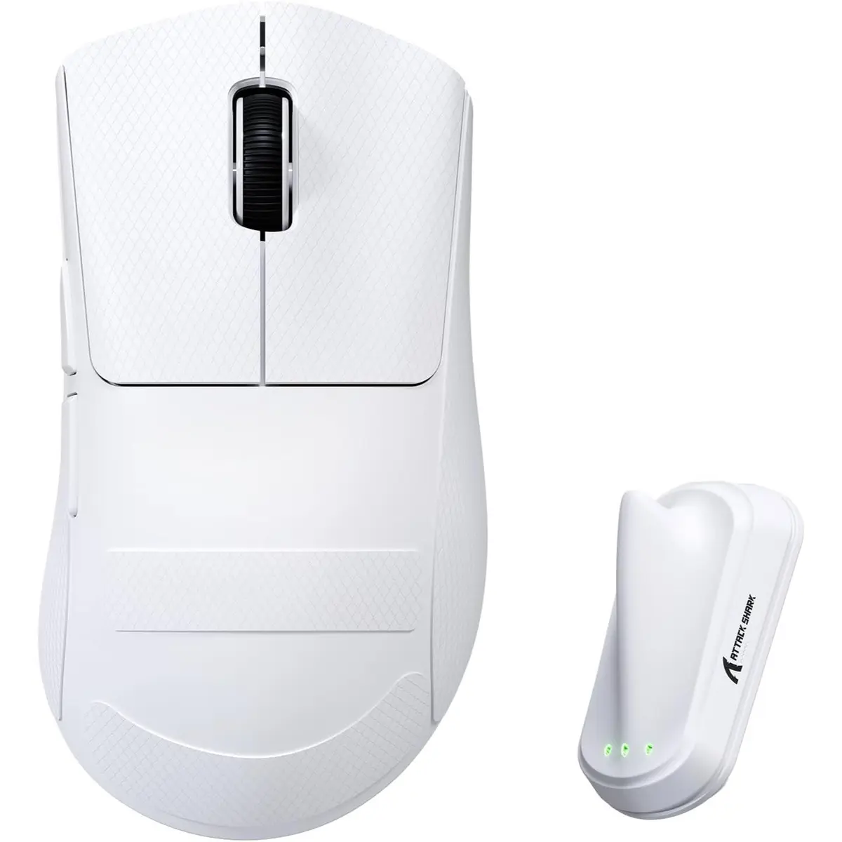 Attack Shark V8 8K Wireless Gaming Mouse, 42000 DPI, PAW3950 MAX Sensor, 59g Lightweight, Nordic54L15 MCU, 400h Battery Life, Triple Modes, Gaming Accessories for PC/Laptop/Mac (White)