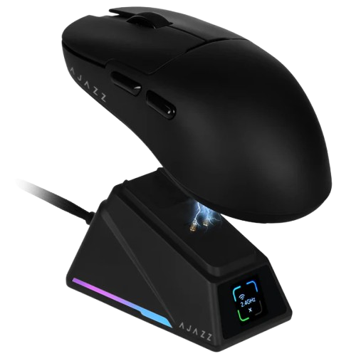 Attack Shark x Ajazz AJ159 Apex Wireless 8K Gaming Mouse with Display Charging Dock - Black