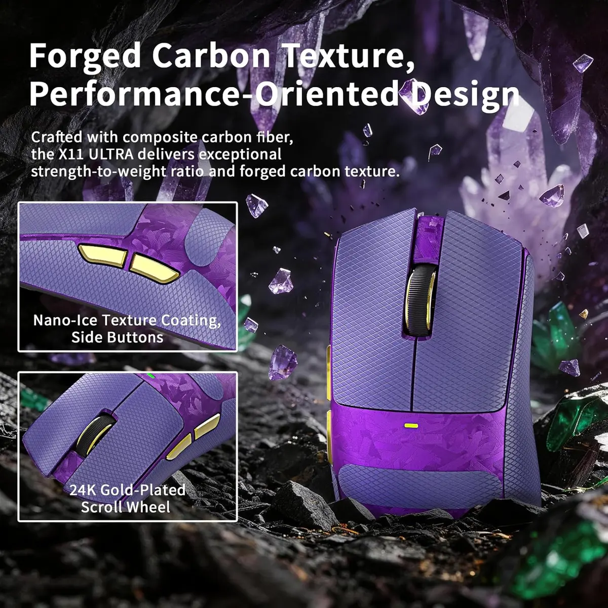 Attack Shark X11 Ultra (Purple) | Wireless Gaming Mouse | Price in
