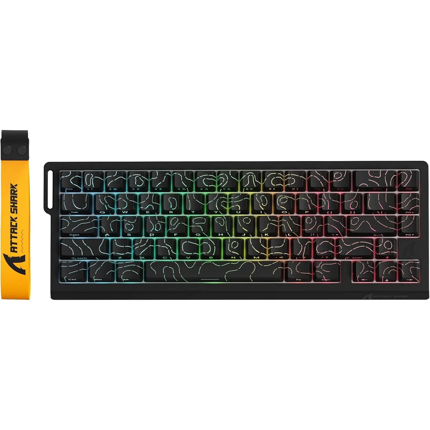 Attack Shark X68 PRO HE Wireless Rapid Trigger Gaming Keyboard with Adjustable Actuation, 8K Polling Rate, Hall Effect Magnetic Switch, Hot-Swap, RGB Backlit, BT/2.4GHz/Wired, for FPS Games (Black)