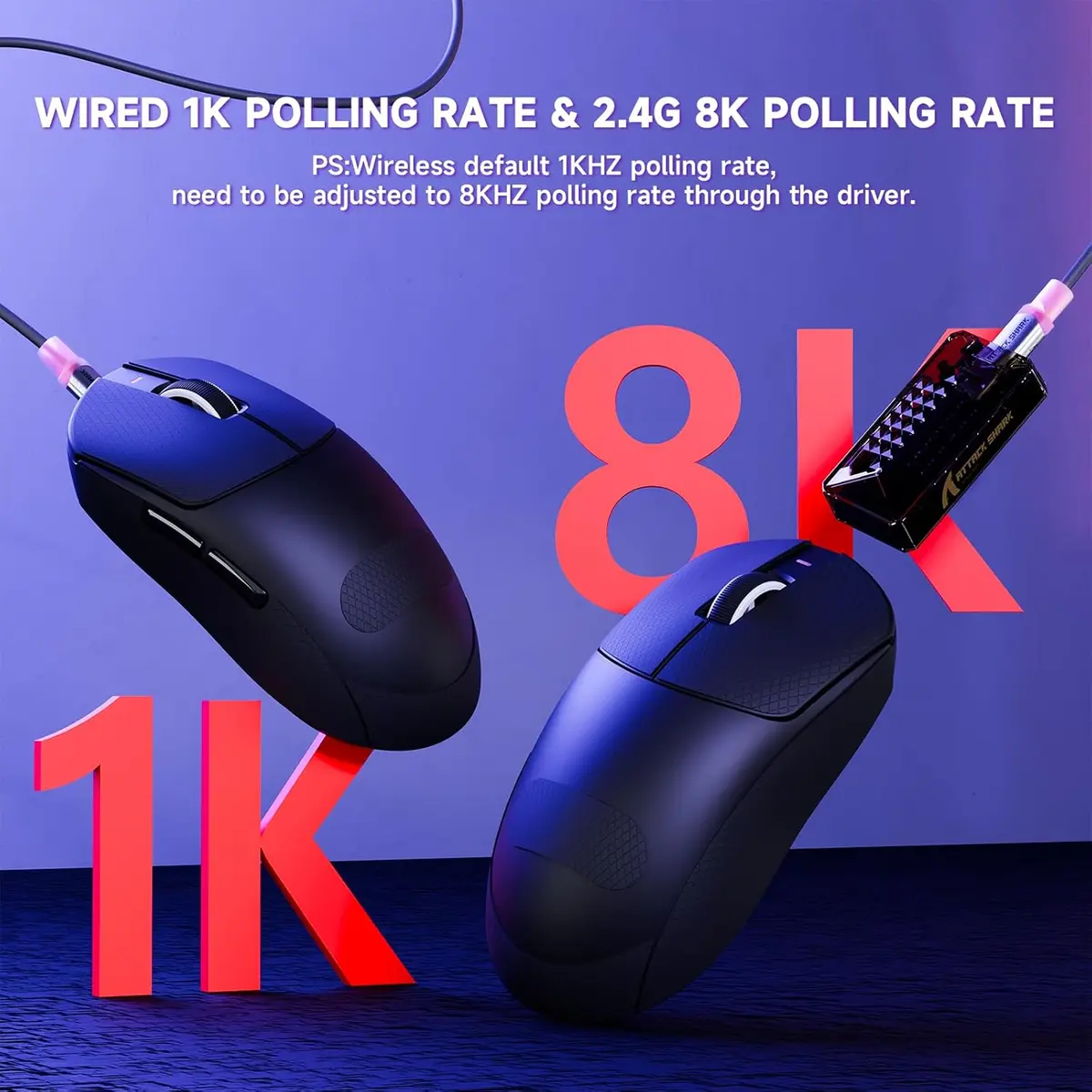Attack Shark X8 PRO Wireless Gaming Mouse, 55g Ultra-Lightweight Wired/BT/2.4GHz Wireless Programmable Mouse, 8K Polling Rate, PixArt PAW3395PRO Sensor, 40000 DPI, Gamer Mice for Big Hand/PC/Win/Mac (Black)