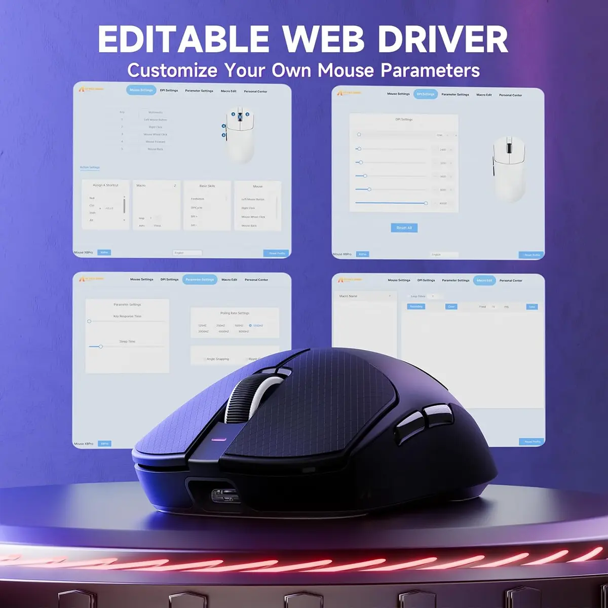 Attack Shark X8 PRO Wireless Gaming Mouse, 55g Ultra-Lightweight Wired/BT/2.4GHz Wireless Programmable Mouse, 8K Polling Rate, PixArt PAW3395PRO Sensor, 40000 DPI, Gamer Mice for Big Hand/PC/Win/Mac (Black)