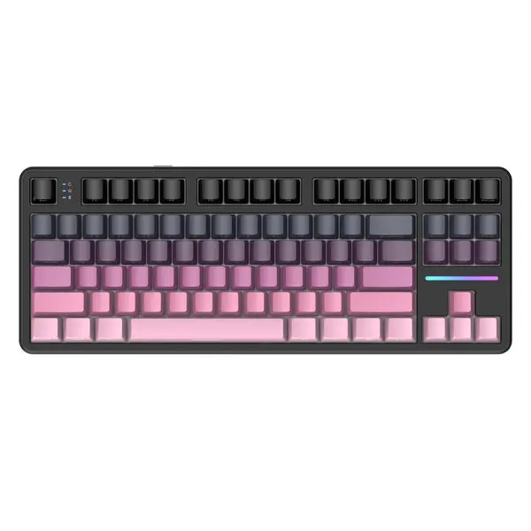 Attack Shark X87 Wireless Mechanical Keyboard, 75% TKL Custom Hot Swappable Keyboard, Gasket Mount Gaming Keyboard, PBT Keycaps, Pre-Lubed Strawberry Switches, 2.4GHz/USB-C/BT RGB Backlit Keyboard (Blackberry)