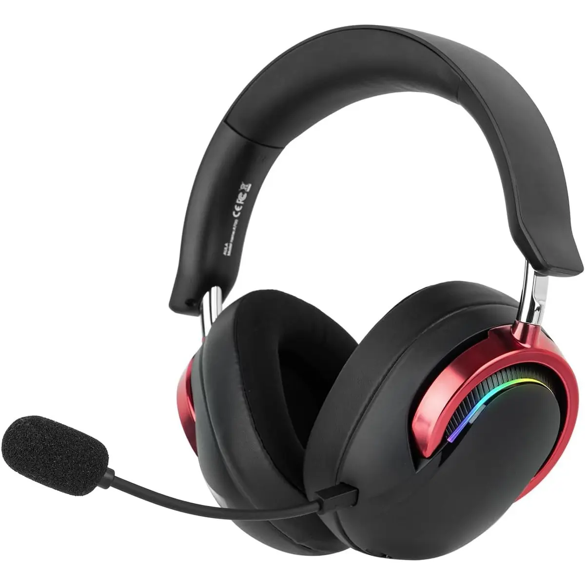 Aula A700 Wireless Gaming Headset with 7.1 Surround Sound, 50mm Driver, 2.4GHz/BT/Wired, Gaming Headphone with Noise Canceling Mic, RGB Light, 40H Battery, for PS4/PS5/PC/Switch (Black Red)