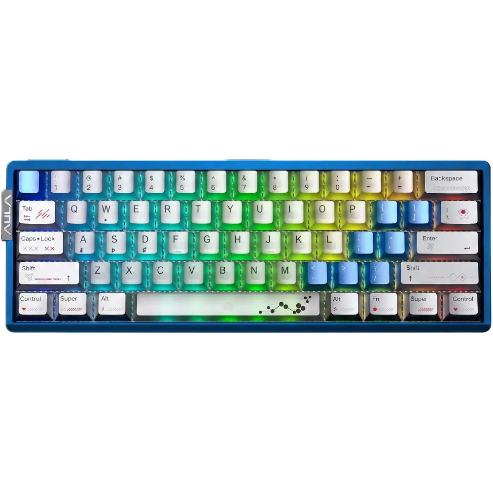 Aula AG60 Max Mechanical Aluminum Wired Gaming Keyboard - Magnetic Switch RT0.001, Frostcore Switch, Dual Engine, Amber Mist Transparent Blue