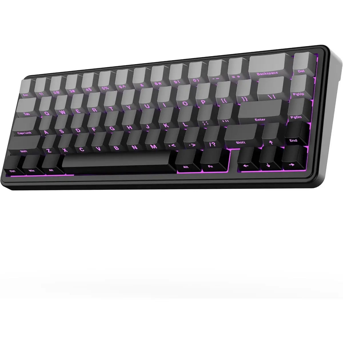 Aula F65 65% Wireless Hot-Swappable Gasket Mechanical Keyboard 5-Layer Sound Dampening Padding for Rich Thocky Sound, RGB Backlit, Tri-Mode (BT 5.0/2.4G/USB-C) (Gradient Grey)