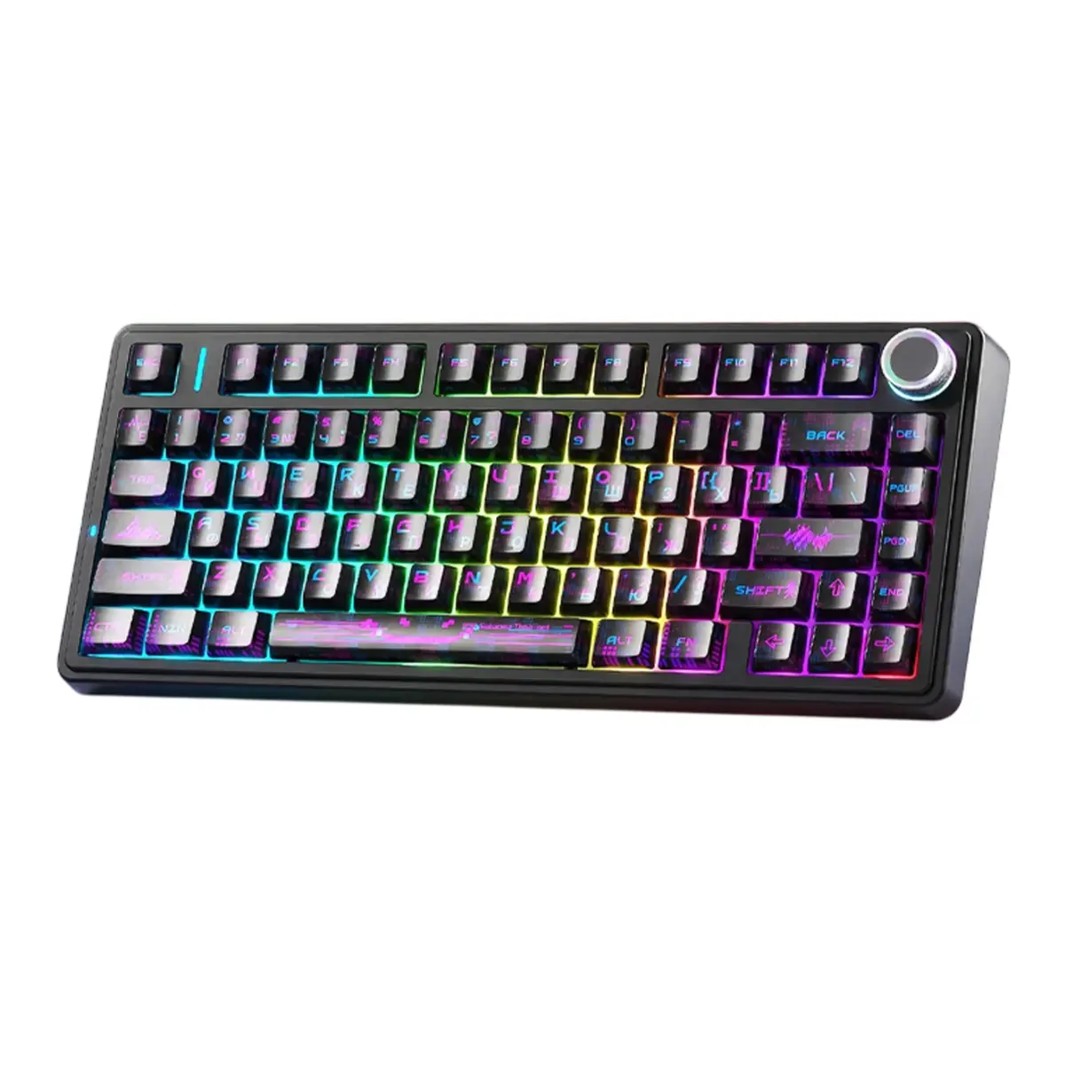 Aula F75 Wireless Gaming Mechanical Keyboard, 2.4 GHz/Type-C/BT5.0 Wireless Gaming Keyboard 75 Percent, Gasket Structure, Hot-Swap Wireless Keyboard RGB (Neonight)