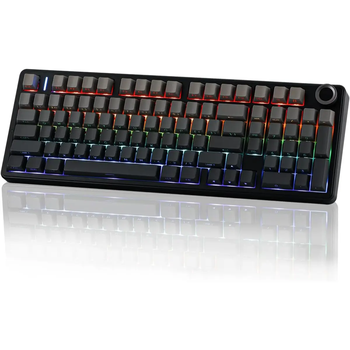Aula F99 PRO Wireless Gaming Keyboard with 8000mAh Battery, Hot Swappable Creamy Keyboard, 2.4GHz/Type-C/BT5.0, NKRO, RGB Backlit for Win/Mac/Gaming (Black Gradient)