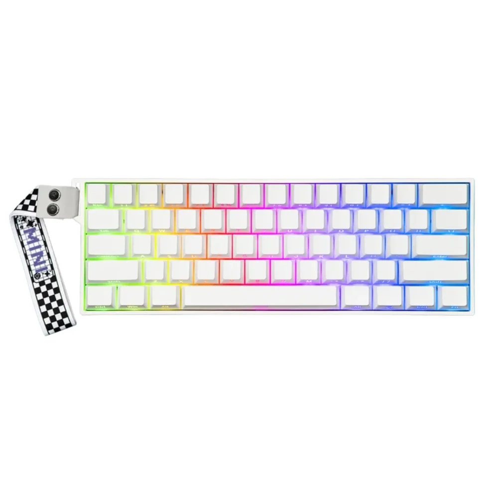 Aula WIN60 Series MINI60 HE Wireless Hall Effect Gaming Keyboard, 2.4GHz/BT, 8K Hz Polling, SOCD & DKS, Adjustable Actuation & Fast Trigger, PBT Keycap, 60% Wireless Mechanical Keyboard for Win/Mac (White Side-Printed)