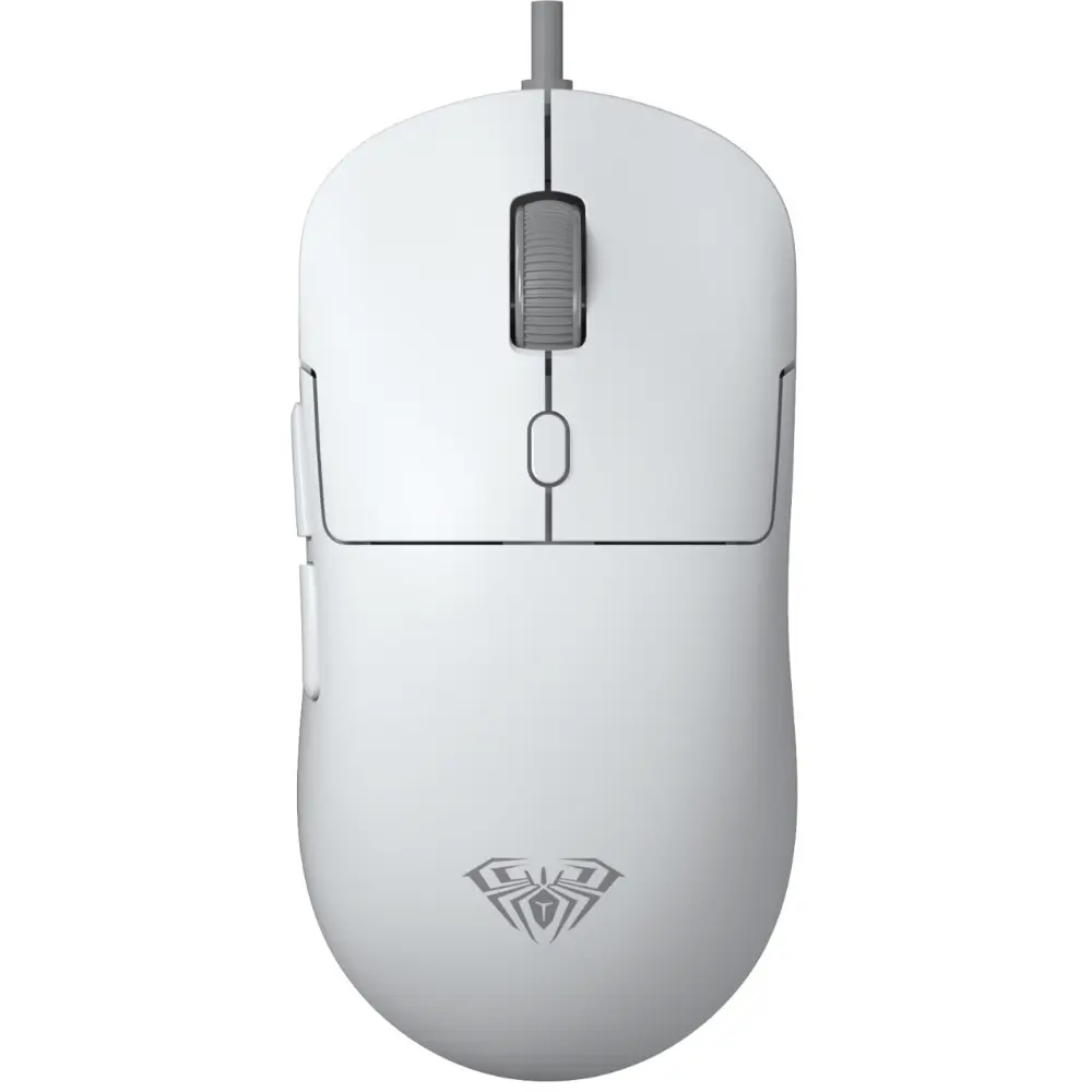 Aula S35 Wired Gaming Mouse, 7200 DPI Optical Sensor, 13 RGB Lighting Modes, Macro Side Buttons, Lightweight Ergonomic Design – White