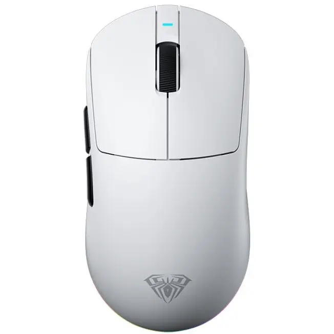 Aula V9 Pro Ultra-Lightweight Tri-Mode Wireless Gaming Mouse - PAW3395 Sensor, 26,000 DPI, Dual 8K Polling Rate, Omron Optical Switches (White)