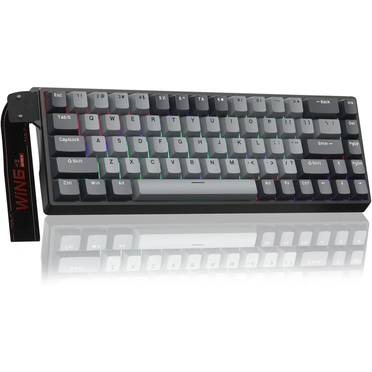 Aula WIN68 HE Pro - Hall Effect Gaming Keyboard with Magnetic Switch, Fast Trigger Mode Adjustable Actuation, 8KHz Polling Rate, Wired RGB Backlit Mechanical Gaming Keyboard 60 Percent Compact Design (Grey)