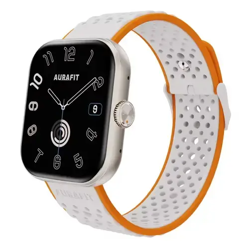 Aurafit UB6 Pro & Mini Smartwatch - with Bluetooth Calling & Nylon Strap (Silver)
