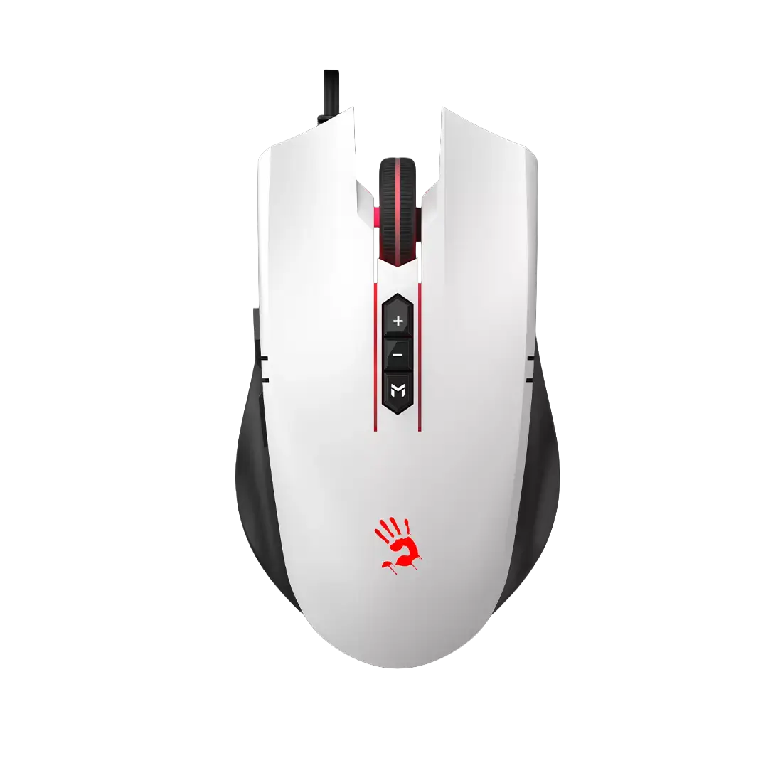 Bloody ES7 RGB Esports Gaming Mouse, PixArt Optical Engine, 1000Hz Report Rate, 256KB Onboard Memory, 6000 CPI, 1ms, White