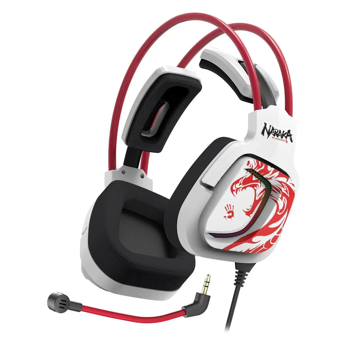 Bloody G575 Virtual 7.1 Surround Sound Gaming Headset With RGB Light, Detachable Mic. Design, 2.0 M Braided Tangle-Free Usb Cable, Ergonomic 3D Ear Pads - Naraka
