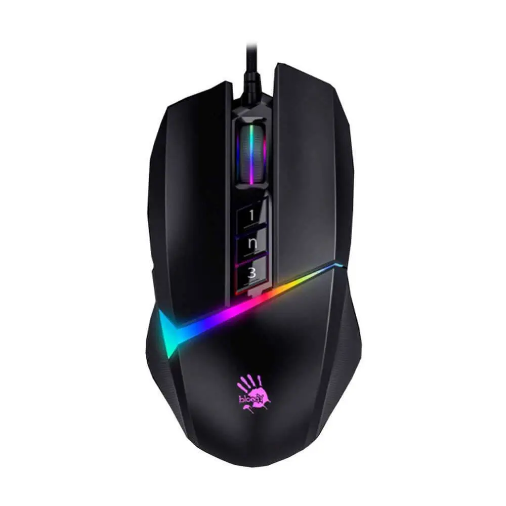 Bloody W60 Max Esport Wired Gaming Mouse 10000 CPI - Stone Black, Activated (BC3332-A Sensor)