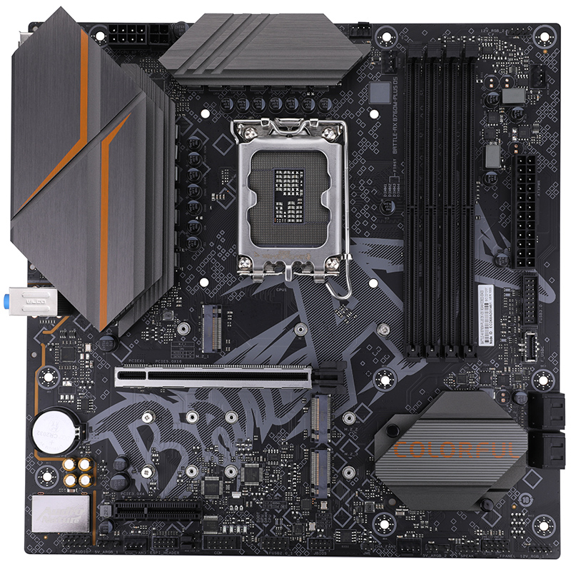 Colorful Battle-Ax B760M-Plus D5 V20 Motherboard - Supports Intel Core 14th Gen CPUs, 12+1+1 Phases Digital VRM, up to 6800MHz DDR5 (OC), 3x PCIe 4.0 M.2, GbE LAN, USB 3.2 Gen1