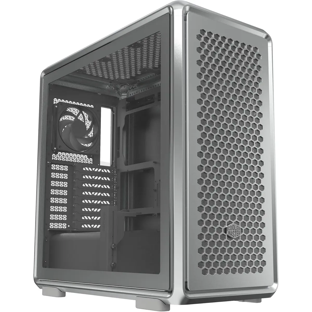 Cooler Master MasterFrame 600 Freeform 2.0 Modular Platform ATX Mid-Tower Case, Aluminum Frame, Magnetic Side Panels, Customizable Internal, 410mm GPU Max, 420mm AIO Max, Type C, Tempered Glass, Silver