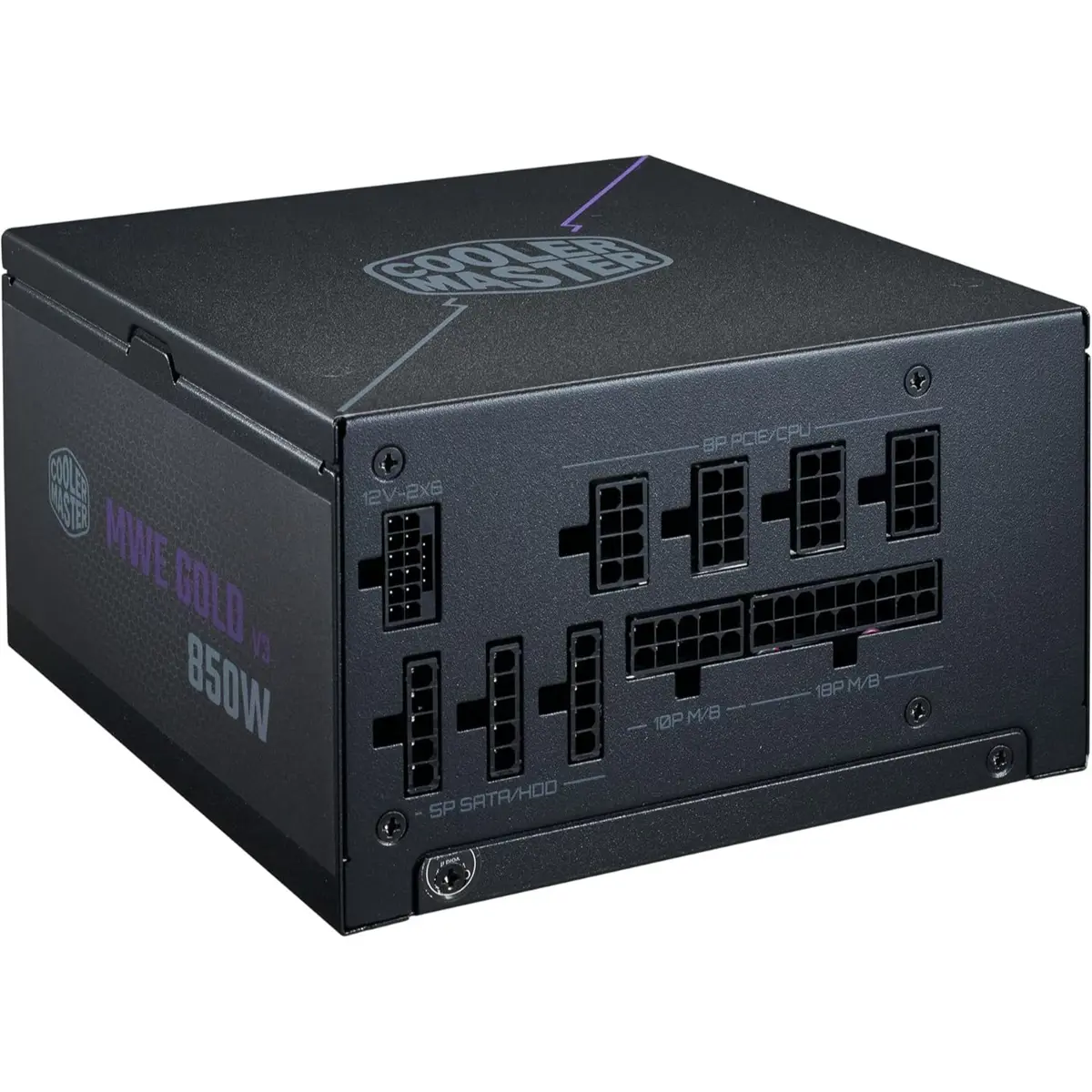 Cooler Master MWE Gold 850 V3 Full Modular PSU, 850W, 80+ Gold, ATX 3.1, 90°, PCIe 5.1, Zero-RPM Mode, Hexagonal Fan Cover