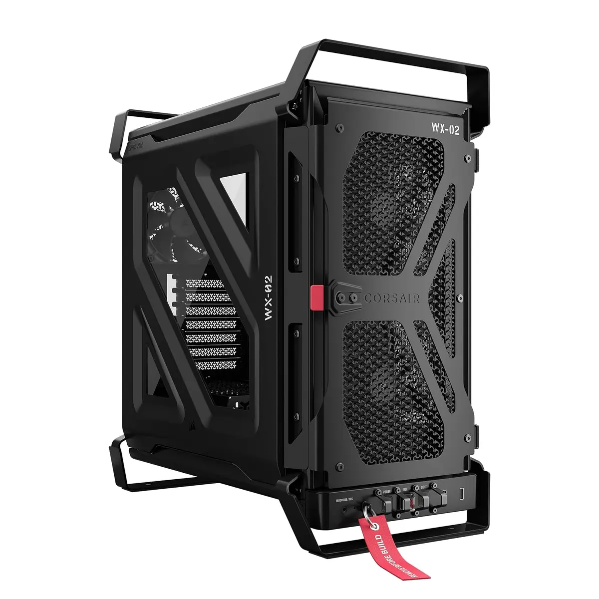 Corsair Warthog RS Airflow Mid-Tower Case – Thick Steel Construction, 2X RS200 & 1x RS120 Fans, InfiniRailFan Mounting System, Fits Multiple 360mm Radiators, Reverse Motherboard Support – Black