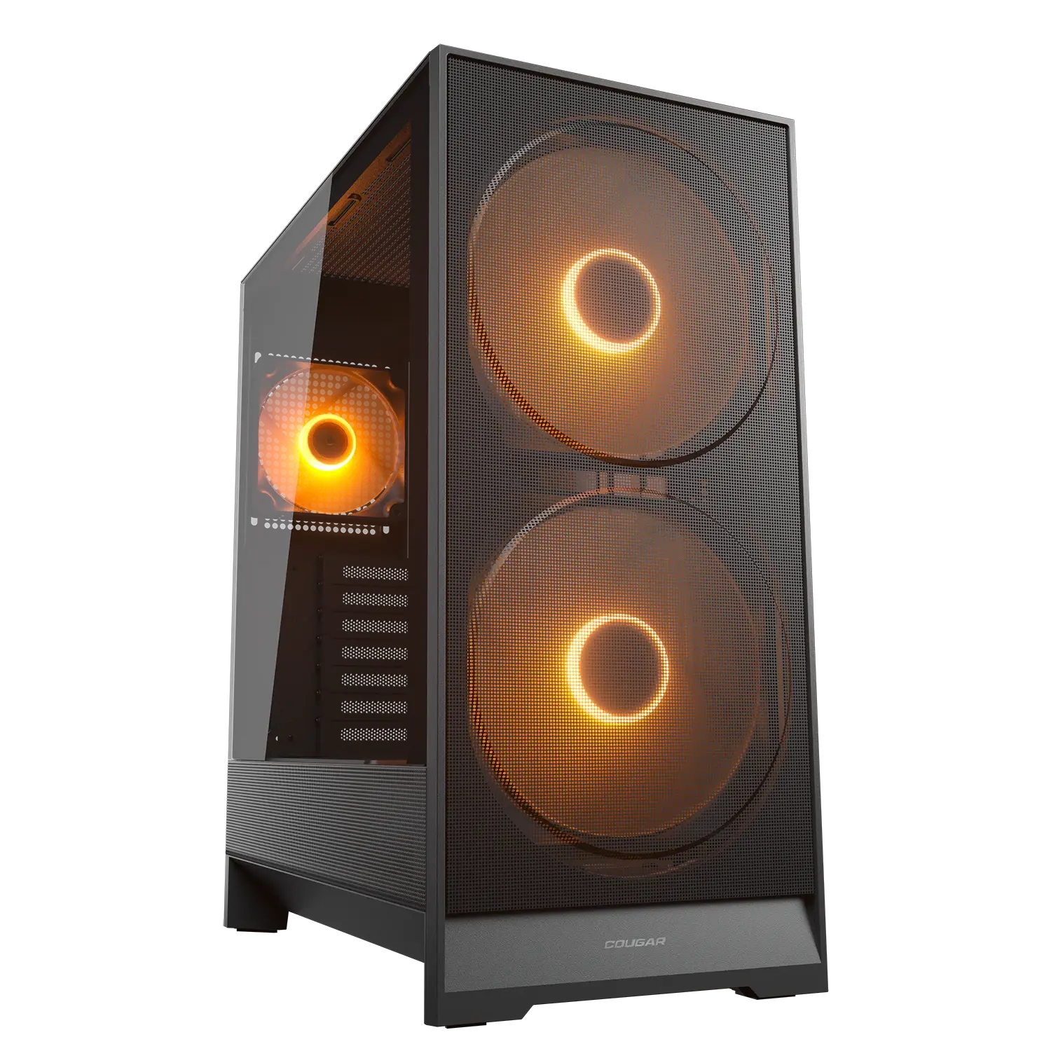 Cougar Airface 180 ARGB ATX Mid Tower PC Case, Tempered Glass, Magnetic Front Filter Panel, Up to 360mm Radiator Support, Pre-Installed ARGB Fans - Black
