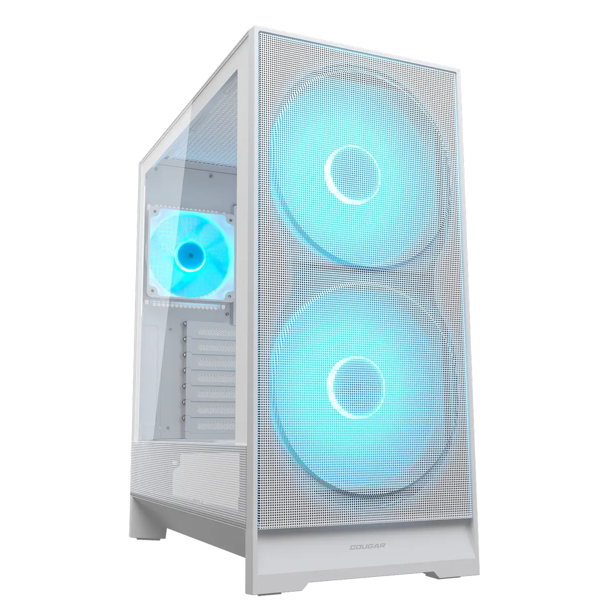 Cougar Airface 180 ARGB ATX Mid Tower PC Case, Tempered Glass, Magnetic Front Filter Panel, Up to 360mm Radiator Support, Pre-Installed ARGB Fans - White