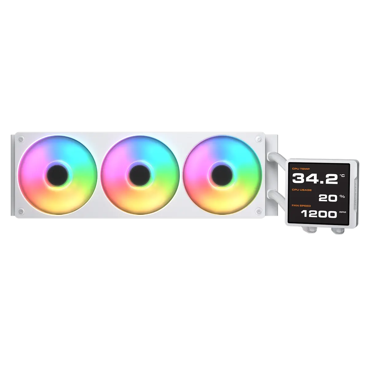 Cougar Poseidon Vistek Pro ARGB 360 AIO 3.95-inch IPS LCD 360mm Liquid CPU Cooler - White