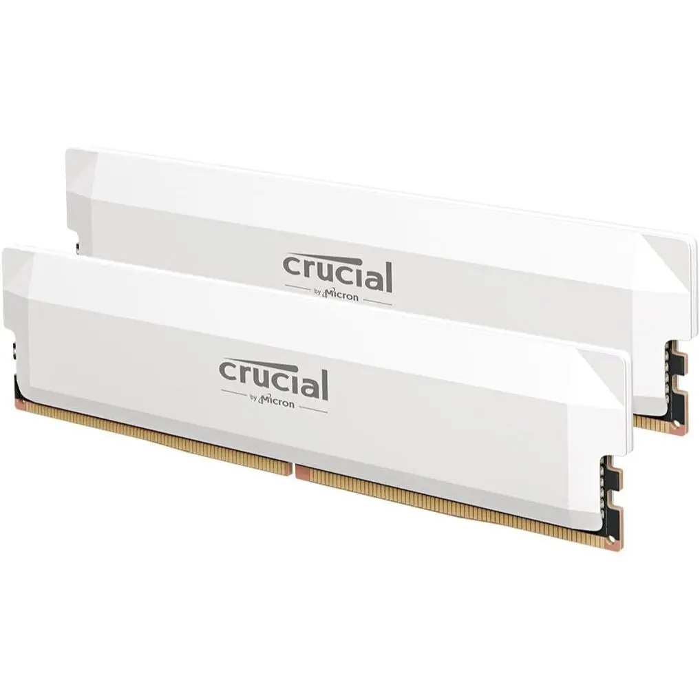 Crucial Pro 32GB (2x16GB) 6000MHz CL36 DDR5 RAM Kit, Overclocking Desktop Gaming Memory, Intel XMP 3.0 & AMD Expo Compatible, White - CP2K16G60C36U5W