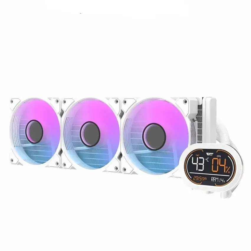 DarkFlash Wave DH360D ARGB Display AIO 360mm Liquid CPU Cooler – Black