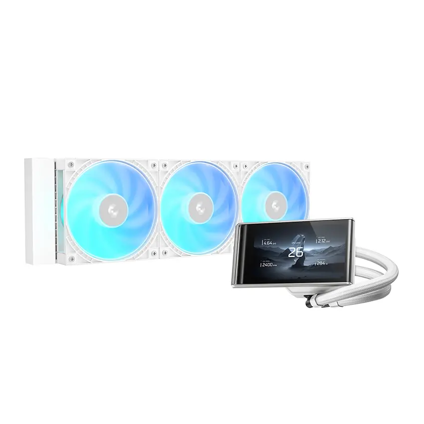 Deepcool LT360 Vision ARGB WH 360mm 4.5in LCD AIO Liquid CPU Cooler - White